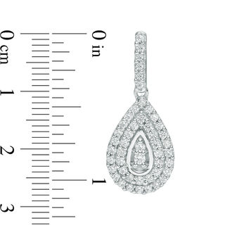 1.20 CT. T.W. Composite Diamond Pear-Shaped Drop Earrings in 10K White Gold