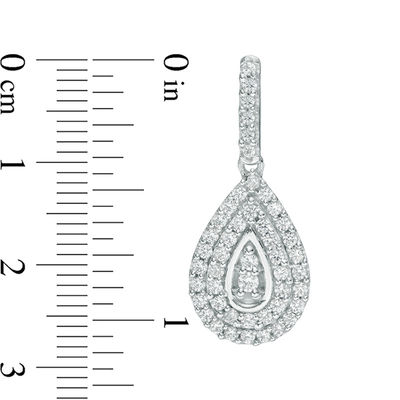 1.20 CT. T.W. Composite Diamond Pear-Shaped Drop Earrings in 10K White Gold