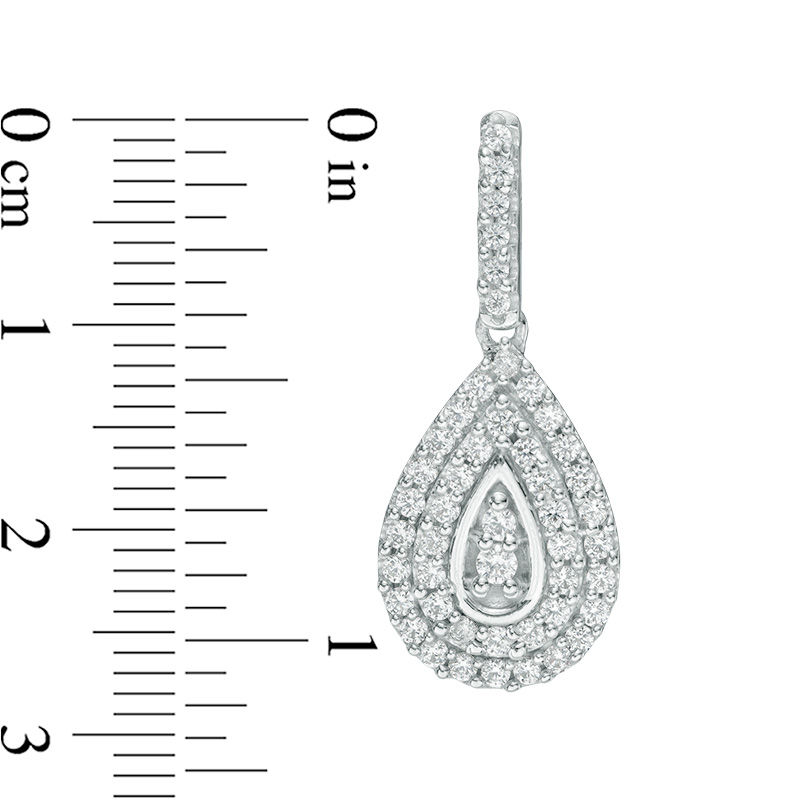 1.20 CT. T.W. Composite Diamond Pear-Shaped Drop Earrings in 10K White Gold