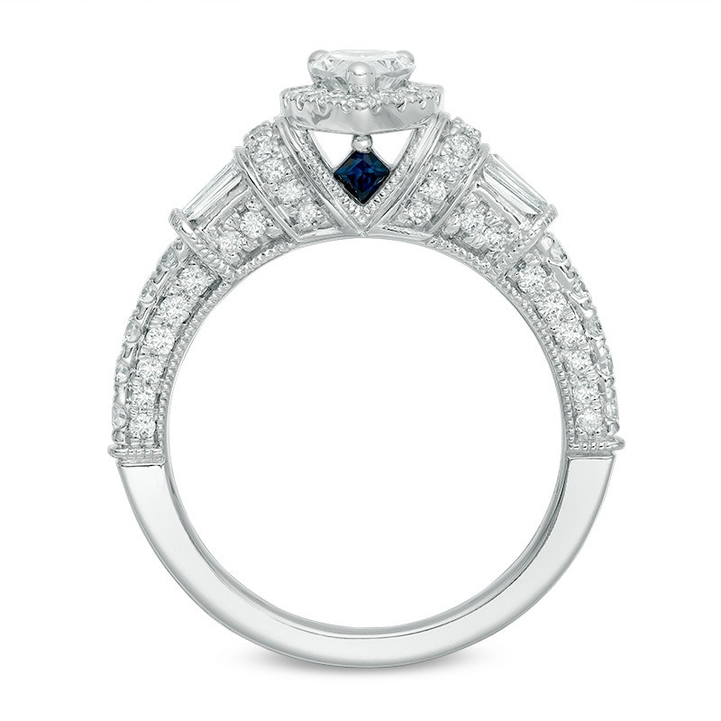 Vera Wang Love Collection 1.18 CT. T.W. Pear-Shaped Diamond Frame Engagement Ring in 14K White Gold