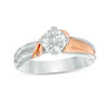 0.80 CT. Diamond Solitaire Swirl Engagement Ring in 14K Two-Tone Gold