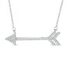 Thumbnail Image 1 of 0.13 CT. T.W. Diamond Sideways Arrow Necklace in Sterling Silver
