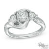 Thumbnail Image 1 of 0.50 CT. T.W. Diamond Illusion Twist Past Present Future® Engagement Ring in 10K White Gold