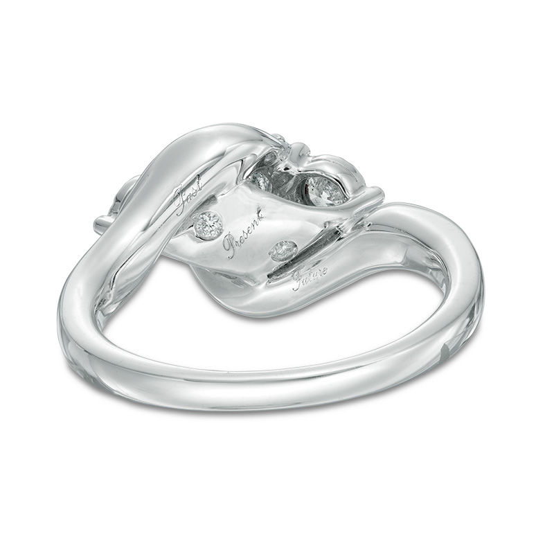 0.50 CT. T.W. Diamond Illusion Twist Past Present Future® Engagement Ring in 10K White Gold