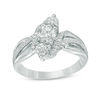 Thumbnail Image 0 of 1.01 CT. T.W. Diamond Past Present Future® Bypass Engagement Ring in 14K White Gold