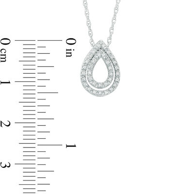 0.09 CT. T.W. Diamond Double Teardrop Pendant in Sterling Silver