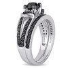 Thumbnail Image 2 of 1.12 CT. T.W. Black Diamond Collar Split Shank Bridal Set in Sterling Silver