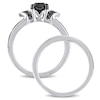 Thumbnail Image 2 of 1.12 CT. T.W. Black Diamond Collar Split Shank Bridal Set in Sterling Silver
