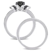 Thumbnail Image 3 of 1.12 CT. T.W. Black Diamond Collar Split Shank Bridal Set in Sterling Silver