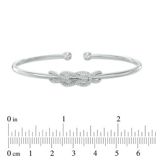 0.20 CT. T.W. Diamond  Infinity Knot Cuff Bracelet in Sterling Silver