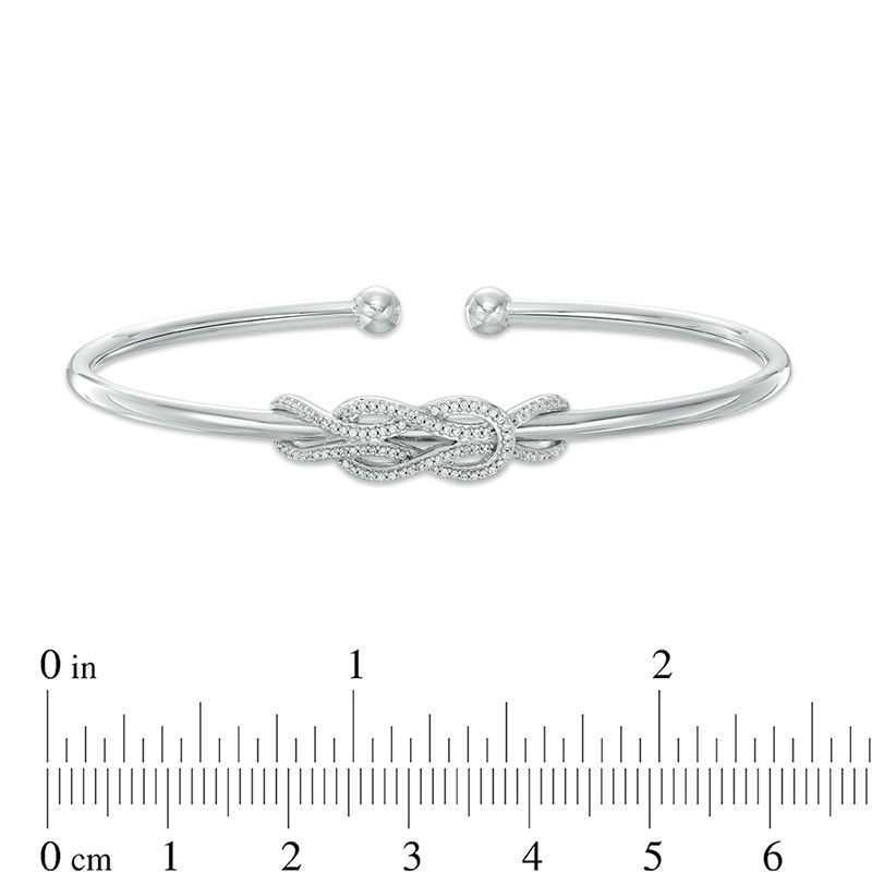 0.20 CT. T.W. Diamond  Infinity Knot Cuff Bracelet in Sterling Silver