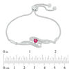 Thumbnail Image 1 of 4.0mm Heart-Shaped Lab-Created Ruby and Diamond Accent "MOM" Bypass Bolo Bracelet in Sterling Silver - 9.5"