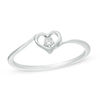 Thumbnail Image 0 of Diamond Accent Solitaire Heart Promise Ring in 10K White Gold