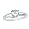 Thumbnail Image 0 of Diamond Accent Heart Split Shank Promise Ring in 10K White Gold