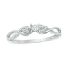 Thumbnail Image 0 of Diamond Accent Twist Shank with Tri-Sides Promise Ring in 10K White Gold