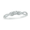 Thumbnail Image 1 of Diamond Accent Twist Shank with Tri-Sides Promise Ring in 10K White Gold