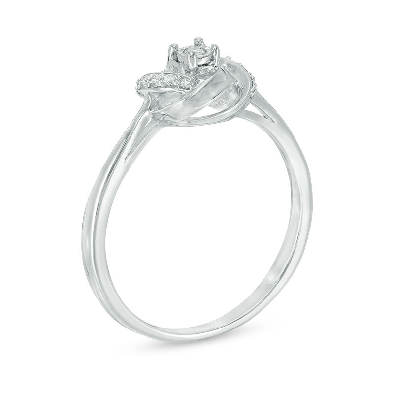 Diamond Accent Swirl Promise Ring in 10K White Gold