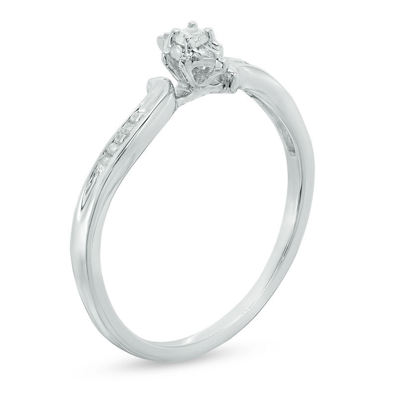 Main Image 2 of Diamond Accent Marquise Bypass Promise Ring in 10K White Gold