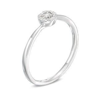 Diamond Accent Frame Promise Ring in 10K White Gold