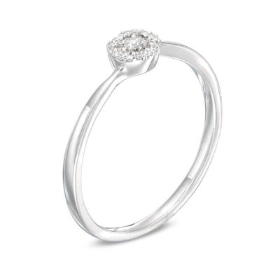 Diamond Accent Frame Promise Ring in 10K White Gold