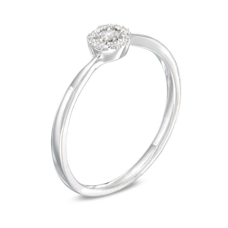 Diamond Accent Frame Promise Ring in 10K White Gold