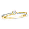 Thumbnail Image 1 of 0.09 CT. T.W. Diamond Overlay Split Shank Promise Ring in 10K Gold