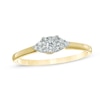0.09 CT. T.W. Diamond Tri-Sides Promise Ring in 10K Gold