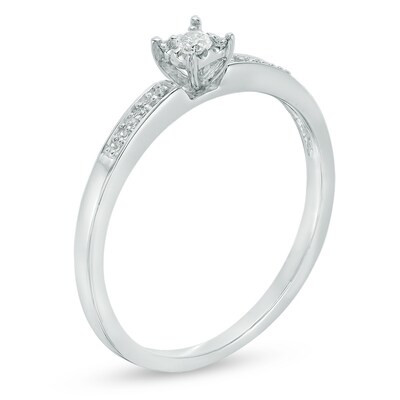 Diamond Accent Linear Promise Ring in 10K White Gold