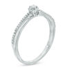 Thumbnail Image 2 of 0.09 CT. T.W. Diamond Overlay Split Shank Promise Ring in 10K White Gold