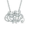 Thumbnail Image 0 of Diamond Accent Teddy Bear Family Necklace in Sterling Silver - 17"