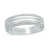 Thumbnail Image 0 of Vera Wang Love Collection Men's 0.45 CT. T.W. Diamond Edge Grooved Wedding Band in 14K White Gold
