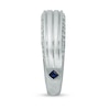 Thumbnail Image 2 of Vera Wang Love Collection Men's 0.45 CT. T.W. Diamond Edge Grooved Wedding Band in 14K White Gold
