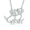 Thumbnail Image 0 of Diamond Accent Dog Family Necklace in Sterling Silver - 17"