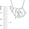 Thumbnail Image 1 of 0.09 CT. T.W. Diamond Dolphin Family Necklace in Sterling Silver - 17"