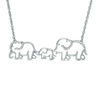 Thumbnail Image 1 of 0.12 CT. T.W. Diamond Elephant Family Necklace in Sterling Silver - 17"