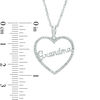 Diamond Accent "Grandma" Heart Pendant in 10K White Gold