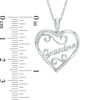Thumbnail Image 2 of Diamond Accent Heart Filigree "Grandma" Pendant in Sterling Silver