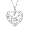 Thumbnail Image 0 of Diamond Accent "Nana" Heart Pendant in Sterling Silver