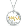 Thumbnail Image 0 of 0.09 CT. T.W. Diamond "NANA" Open Circle Pendant in Sterling Silver and 10K Gold