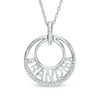 Thumbnail Image 0 of 0.09 CT. T.W. Diamond "GRANDMA" Eclipse Circle Pendant in Sterling Silver
