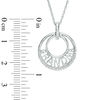 Thumbnail Image 1 of 0.09 CT. T.W. Diamond "GRANDMA" Eclipse Circle Pendant in Sterling Silver