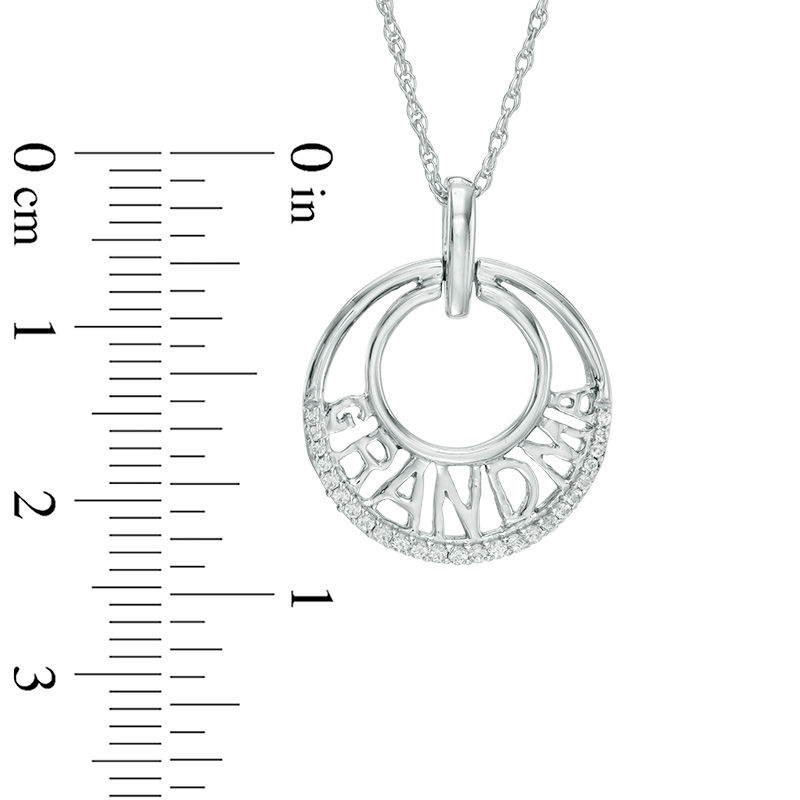 0.09 CT. T.W. Diamond "GRANDMA" Eclipse Circle Pendant in Sterling Silver