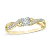 Thumbnail Image 1 of 0.09 CT. T.W. Diamond Twist Split Shank Promise Ring in 10K Gold