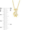 Thumbnail Image 1 of 0.10 CT. T.W. Diamond Penguin Necklace in 10K Gold - 16.75"