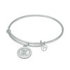 Thumbnail Image 1 of Chrysalis Cubic Zirconia "K" Initial Charm Adjustable Bangle in White Brass