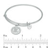 Thumbnail Image 2 of Chrysalis Cubic Zirconia "K" Initial Charm Adjustable Bangle in White Brass