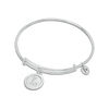 Thumbnail Image 1 of Chrysalis Cubic Zirconia "L" Initial Charm Adjustable Bangle in White Brass