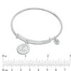 Thumbnail Image 2 of Chrysalis Cubic Zirconia "L" Initial Charm Adjustable Bangle in White Brass