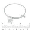 Thumbnail Image 2 of Chrysalis Cubic Zirconia "M" Initial Charm Adjustable Bangle in White Brass