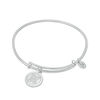 Thumbnail Image 1 of Chrysalis Cubic Zirconia "N" Initial Charm Adjustable Bangle in White Brass
